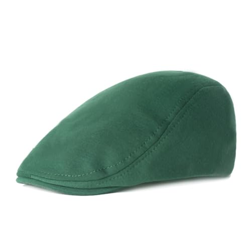 PHEZEN Men Cotton Flat Cap Ivy Gatsby Newsboy Hat Summer Driving Scally Cap Beret - color: Green