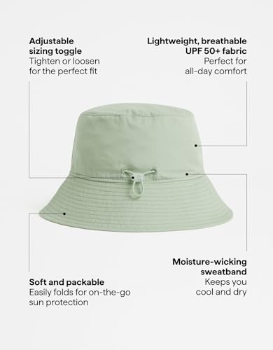 Solbari Unisex Bondi Bucket Hat UPF 50+ - color: Sage Green, size: Small-Medium