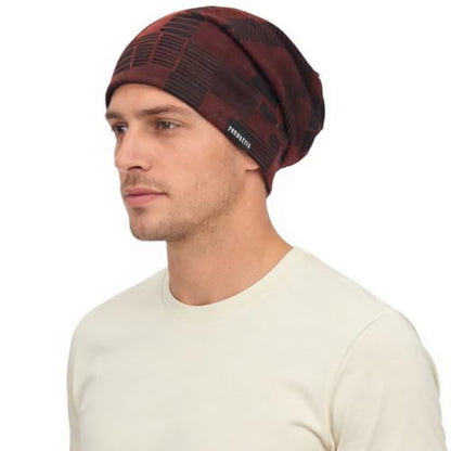Ruphedy Men Slouchy Beanie Summer Long Oversize Thin Lightweight Skull Cap B011h - color: B403-red, size: One Size