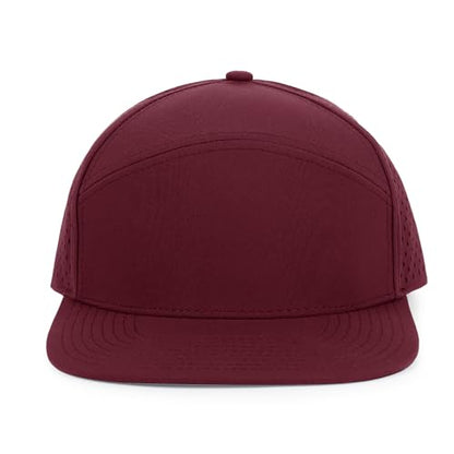 Quick Dry Baseball Cap Flat Brim Snapback Golf Hat for Men Women - color: Darkgrey+white+burgundy