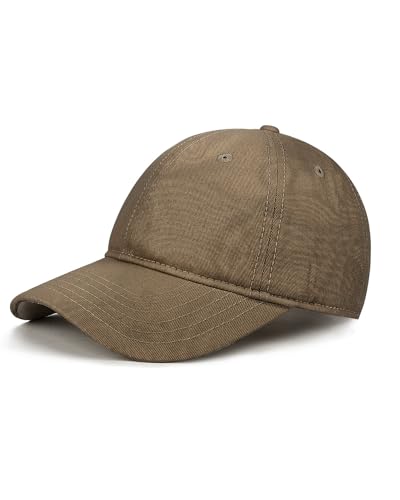 Zylioo Small Baseball Cap for Men Women, Adjustable Unstructured Dad Hat - color: Coffee-fits 21.7"-22.4"/55cm-57cm