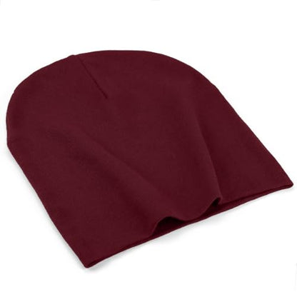 ROYBENS Thin 100% Cotton Beanie for Men Women Lightweight Slouchy Chemo Hat - color: 1pcs-wine Red