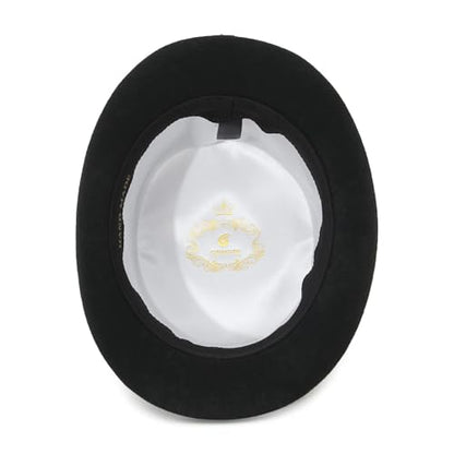 GEMVIE Men's Wool Felt Stage Magic Adults Costume Tall Top Hat 6.7" High Black - size: Medium