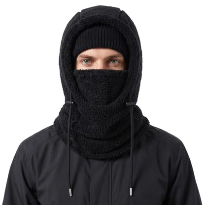 Ski Mask Balalclava Windproof Face Mask Warm Fleece Neck Cover for Cold Weather Helmet Hood for Men & Women - color: B11-2pcs(black+pink)