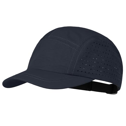 CLAPE 5 Panel Running Hat for Small Heads, Quick Dry Short Brim Cap - color: Bssd2575-navy