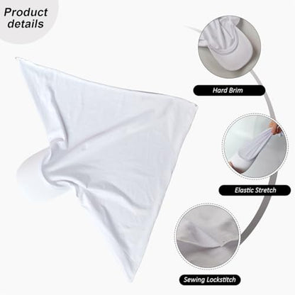 Headscarf Baseball Cap for Men Women, Summer Sun Visor Hat - color: White