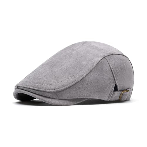 Mens Newsboy Cap Flat Ivy Gatsby Hat Adjustable Cabbie Cap for Women - color: Grey