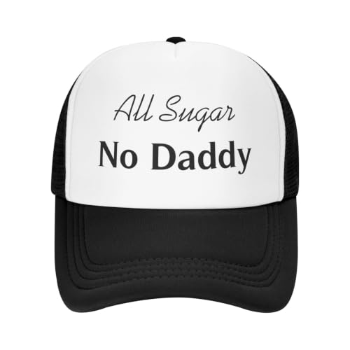 Funny Trucker Hat for Women Men Cute Humor Gag Hats Adjustable Mesh Caps - color: All Sugar No Daddy
