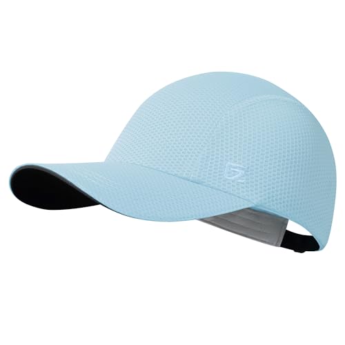 GADIEMKENSD Women's Race Day Running Cap Performance Mesh Hat - Excellent Ventilation, Lightweight, Reflective Safety - color: Light Blue