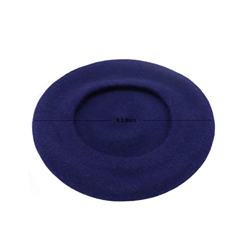 Wheebo Berets for Kids Wool French Beret Hats Artist Painter Hats for Little Girls Boys Solid Color Style - color: Navy