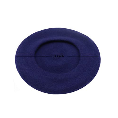 Wheebo Berets for Kids Wool French Beret Hats Artist Painter Hats for Little Girls Boys Solid Color Style - color: Navy