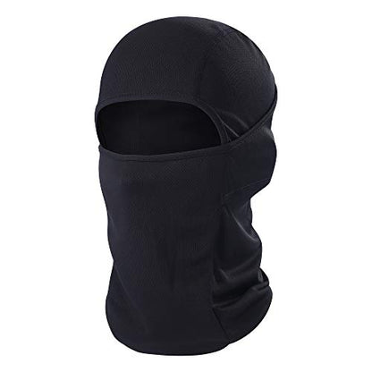 Balaclava Face Mask Adjustable Windproof UV Protection Hood - color: Black