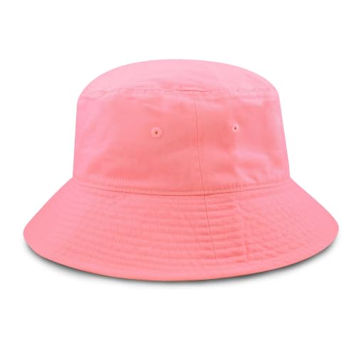 Long Brim Bucket Hat for Men Women, Deep Crown Cotton Sun Hat, Packable Fishing Hiking Beach Travel Outdoor Cap - color: Light Pink, size: Small-Medium