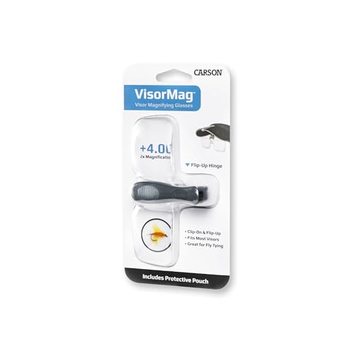Carson Optical VisorMag 2x Power (+4.00 Diopters) Clip-On Magnifying Lens for Hats VM-12 - style: 2x Power