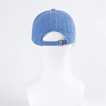 LANGZHEN Unisex Baseball Cap 100% Cotton Fits Men Women Washed Denim Adjustable Dad Hat - color: Washed-sky Blue