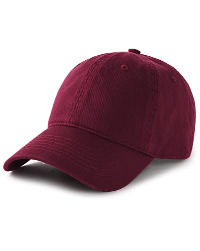 FURTALK Unisex Vintage Unstructured Baseball Cap Washed Cotton Dad Hat - color: Wine Red, size: Medium-Large