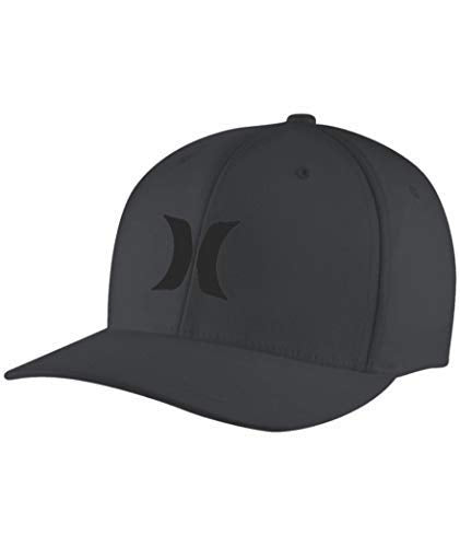 Hurley Men's Caps - One & Only Flexfit Baseball Cap - Fitted Hats for Men (S-XL) - color: Black/(Black), size: Small-Medium