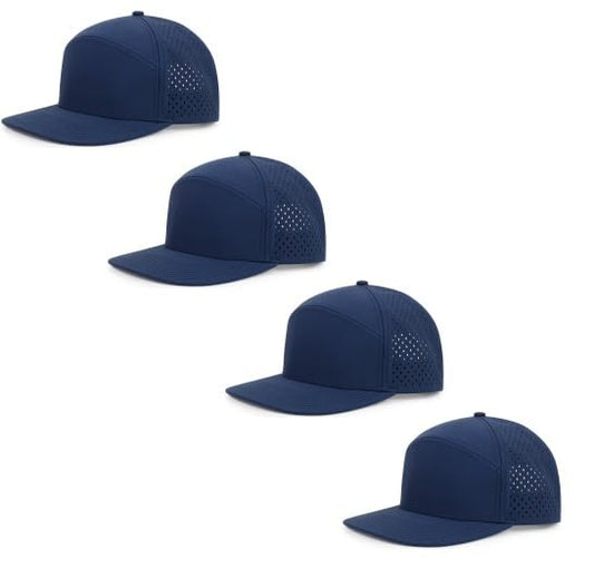 Quick Dry Baseball Cap Flat Brim Snapback Golf Hat for Men Women - color: Navy*4