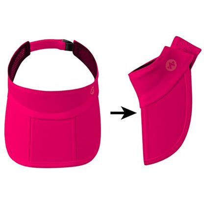 WANDER Sports Sun Visor Hat Mesh Foldable Brim for Men Women Running - color: Rose Red