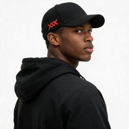 XXL Baseball Cap for Big Heads 23.6"-26.8" Adjustable Cotton Dad Hat - color: Black