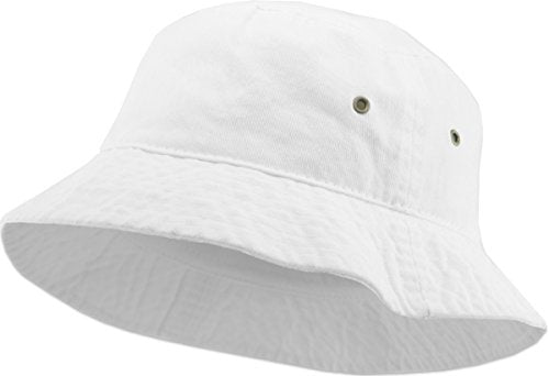 KBETHOS® 100% Cotton Washed Bucket Hat - color: 1. White, size: Small-Medium