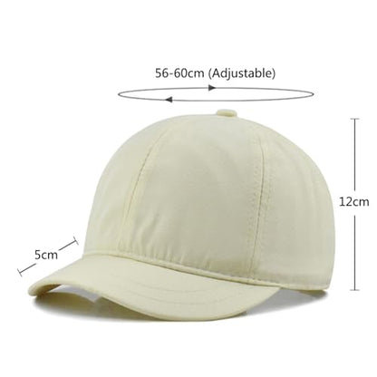 Fashion Short Brim Lightweight Quick Dry Baseball Cap Unconstructed Plain Low Profile Dad Hat for Men Women - color: Beige