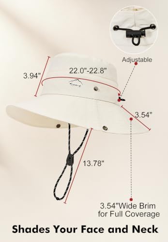 Zando UPF 50+ Wide Brim Sun Hat for Women, Hiking Hat with Ponytail Hole - color: Black
