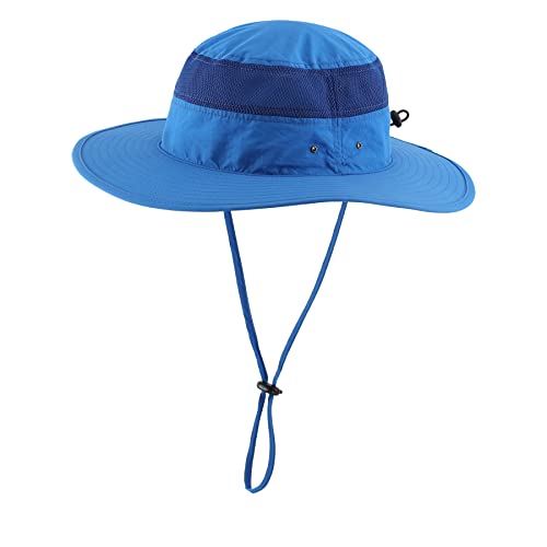 Home Prefer UPF 50+ Men's Sun Hat Wide Brim Bucket Hat UV Protection Hat for Mens Womens Beach Safari Gardening Golf Fishing - color: Bright Blue