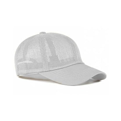 FASHIXD Mesh Baseball Cap for Men Women Summer Breathable Trucker Hats Adjustable Outdoor Sports Running Hats - color: White