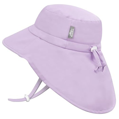 JAN & JUL Summer Adventure Wide Brim 50+ UPF Quick-Dry Sun-Hats for Kids - color: Lavender, size: 5-12 Years