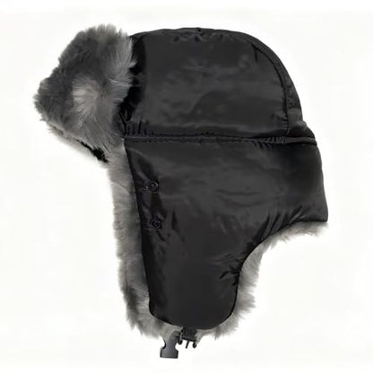 ASWER Trapper Warm Russian Trooper Hat Winter Skiing Cap Women Men Windproof - color: Y-black