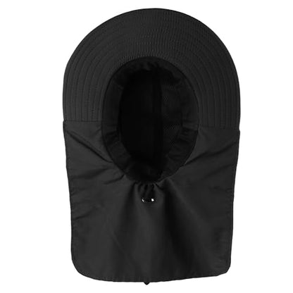 Falari Outdoor Sun Hat, Wide Brim with Neck Flap, Safari Hiking Gardening Fishing Hat - color: Black
