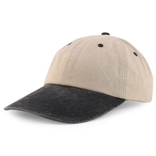 Armycrew XXL Oversize 4 Inch Long Bill Pigment Dyed Baseball Cap - color: Stone Charcoal, size: XX-Large