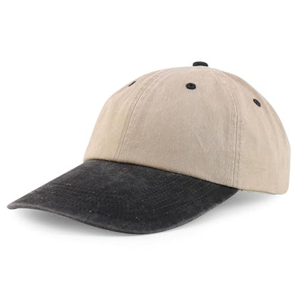 Armycrew XXL Oversize 4 Inch Long Bill Pigment Dyed Baseball Cap - color: Stone Charcoal, size: XX-Large
