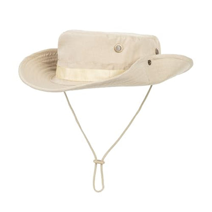 Men-Women-Fishing-Hat Sun-Protection-Safari-Cap Outdoor-Camping Bucket Hat - color: Beige