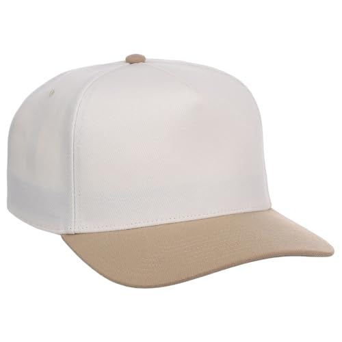 Lids Blank Hook Shot A-Frame Adjustable Snapback Hat – Breathable Mesh & Lightweight | Curved Bill | One Size Fits Most - color: Ivory/Tan
