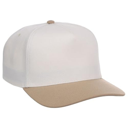 Lids Blank Hook Shot A-Frame Adjustable Snapback Hat – Breathable Mesh & Lightweight | Curved Bill | One Size Fits Most - color: Ivory/Tan