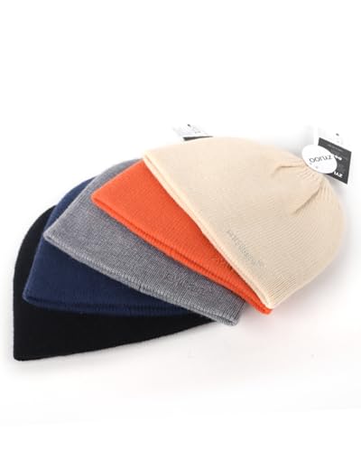 Zylioo XXL XL L Reversible Beanie for Big Heads Men Women, Winter Knit Hat - color: 2*black/Gray+1*black/Navy, size: Medium-Large