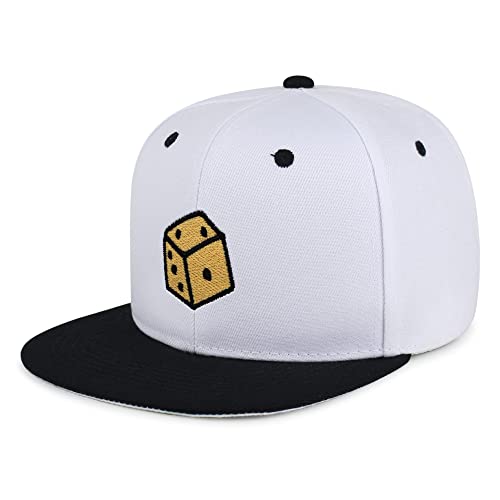 Dice Hip-Hop Snapback Hat Embroidered Baseball Cap Cute Board Game - color: 46. White/Black