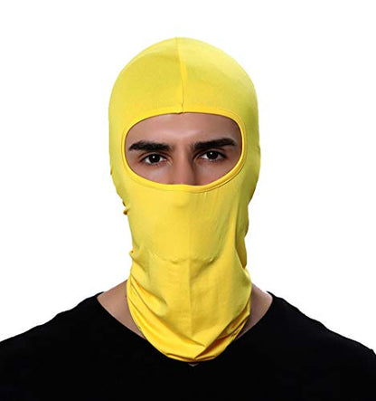 Pack of 3 Ski Mask Bandana Face Hat for Outdoor Airsoft Motorcycle Hood Helmet Balaclavas Headwear - color: Yellow