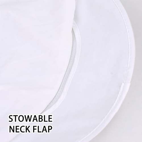ZOORON Sun Hats for Men Women with Neck Flap Fishing UPF 50+ UV Protection - color: White