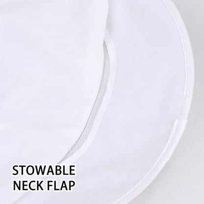 ZOORON Sun Hats for Men Women with Neck Flap Fishing UPF 50+ UV Protection - color: White