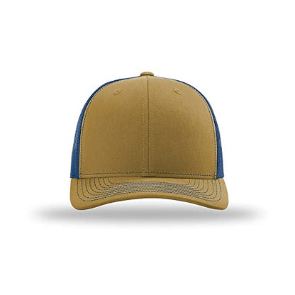 Richardson 112 Classic Six-Panel Adjustable Snapback Trucker Cap - color: Biscuit/True Blue