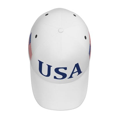American Flag Baseball Caps Embroiderred USA Flag Patriotic Dad Hat Adjustable Trucker Hats for Men Women - color: Usa Flag White 1