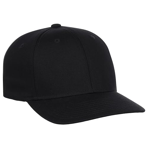 Lids Blank All Star Classic Structured Stretch Fitted Baseball Cap – Curved Bill Hat for Men and Women - color: Black, size: Large-X-Large