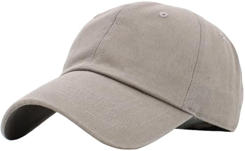 KBETHOS Classic Unisex Cotton Adjustable Low Crown Baseball Cap – Plain Dad Hat - color: Light Gray (1 Pack)