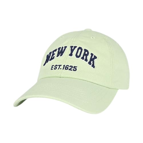 E BY ELIDAN NY Dad Hat, New York EST.1625 Cotton Baseball Cap Women & Men - color: Aloe