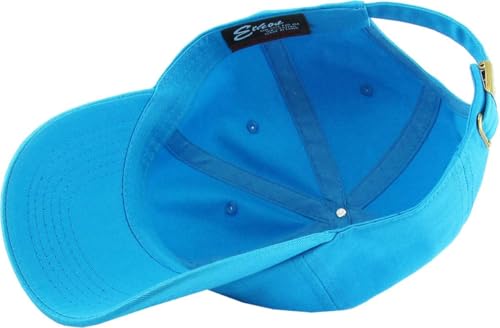 KBETHOS Classic Unisex Cotton Adjustable Low Crown Baseball Cap – Plain Dad Hat - color: Blue Aqua