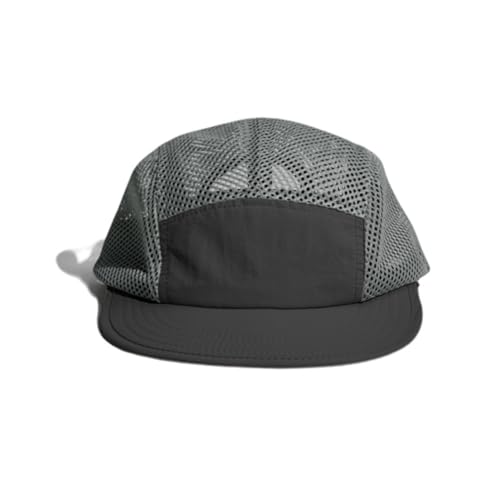 FASHIXD Mesh 5 Panel Runner Hat for Men Flat Brim Quick Dry Running Hat - color: Gray