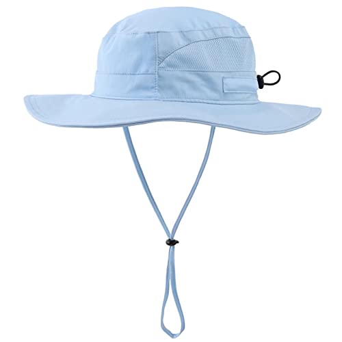 Connectyle Toddler Kids Sun Hat UPF 50+ UV Protection - Boys & Girls Wide Brim Bucket Hats for Outdoor Summer, Ages 2-6 - color: Aqua Blue, size: 4-6 Years